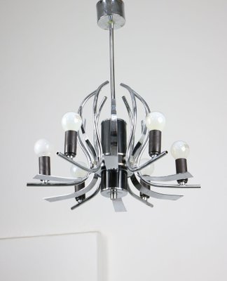 Vintage Chrome Swan Shaped Chandelier, 1970s-HGJ-1170109