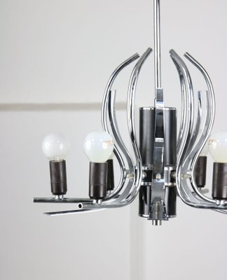 Vintage Chrome Swan Shaped Chandelier, 1970s-HGJ-1170109