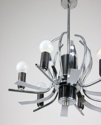 Vintage Chrome Swan Shaped Chandelier, 1970s-HGJ-1170109