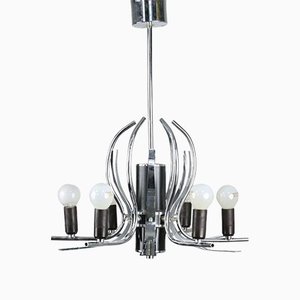 Vintage Chrome Swan Shaped Chandelier, 1970s-HGJ-1170109