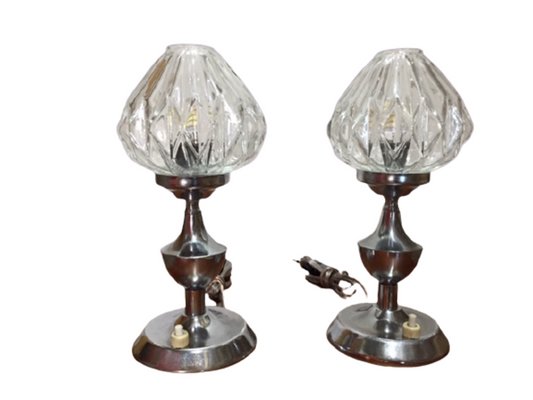 Vintage Chrome Table Lamps, Set of 2-SNX-910273