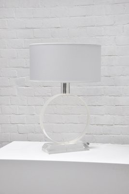 Vintage Circular Acrylic Glass Lamp by Karl Springer, 1970s-WUY-1261376