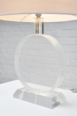 Vintage Circular Acrylic Glass Lamp by Karl Springer, 1970s-WUY-1261376