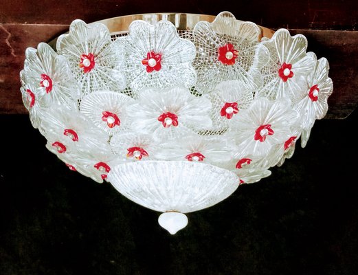 Vintage Clear and Red Ceiling Light-TTJ-1757063