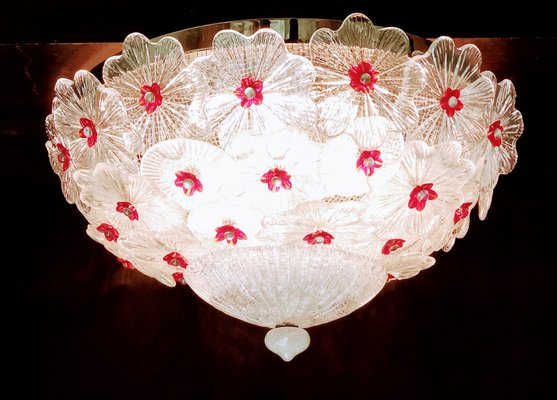 Vintage Clear and Red Ceiling Light-TTJ-1757063