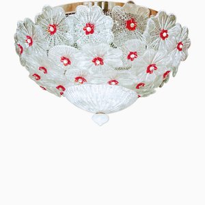 Vintage Clear and Red Ceiling Light-TTJ-1757063