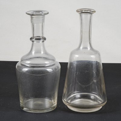 Vintage Clear Bottles, Set of 2-RAQ-1774942