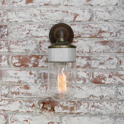 Vintage Clear Glass and Cast Iron Sconce-BLS-628286