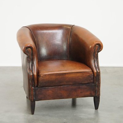 Vintage Club Chair in Sheep Leather-HPP-2026666