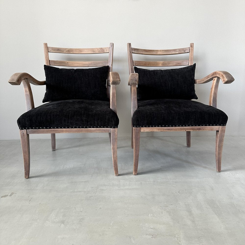 Vintage Coastal Armchairs, Set of 2