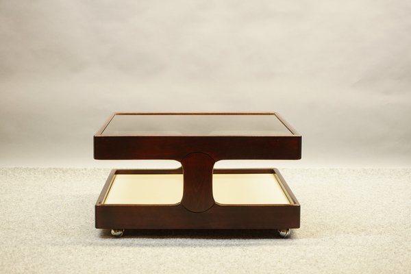 Vintage Coffee Table from Germany in Wood and Glass, 1970s-CIP-1576579