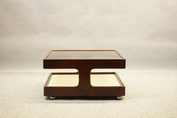 Vintage Coffee Table from Germany in Wood and Glass, 1970s-CIP-1576579