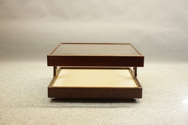 Vintage Coffee Table from Germany in Wood and Glass, 1970s-CIP-1576579