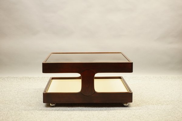 Vintage Coffee Table from Germany in Wood and Glass, 1970s-CIP-1576579