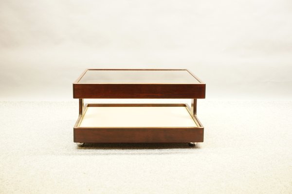 Vintage Coffee Table from Germany in Wood and Glass, 1970s-CIP-1576579