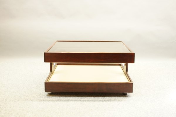 Vintage Coffee Table from Germany in Wood and Glass, 1970s-CIP-1576579