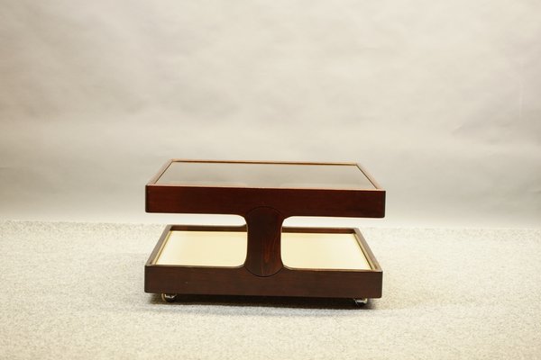 Vintage Coffee Table from Germany in Wood and Glass, 1970s-CIP-1576579