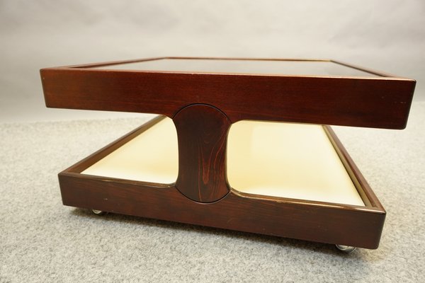 Vintage Coffee Table from Germany in Wood and Glass, 1970s-CIP-1576579