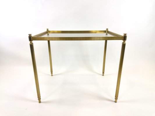 Vintage Coffee Table in Brass with Smoked Glass, 1970s-ZCY-2032527