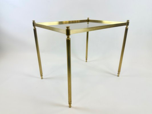 Vintage Coffee Table in Brass with Smoked Glass, 1970s-ZCY-2032527