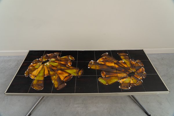 Vintage Coffee Table in Ceramic and Chrome, 1970s-UJE-2020680