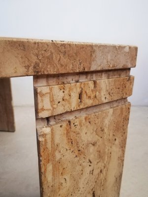 Vintage Coffee Table in Fluted Travertine, Italy, 1970s-UIW-1332175