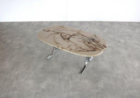 Vintage Coffee Table in Marble, Sweden, 1970s-FUN-1731961