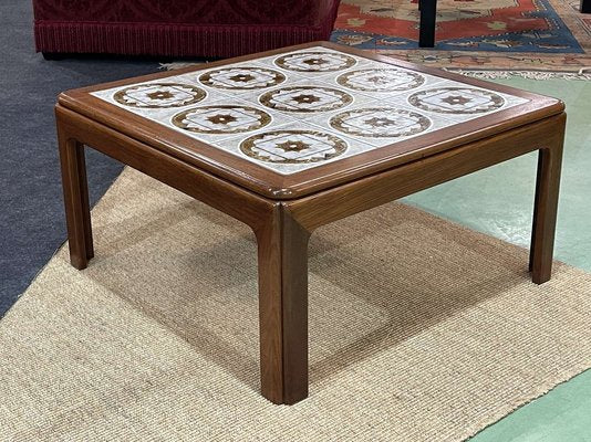 Vintage Coffee Table in Teak and Tiled Tray, 1970s-QYF-1765274