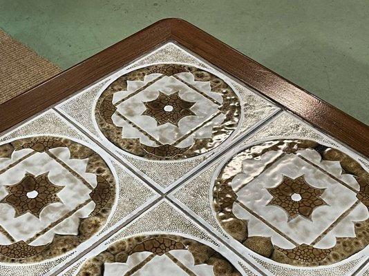 Vintage Coffee Table in Teak and Tiled Tray, 1970s-QYF-1765274