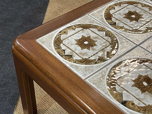 Vintage Coffee Table in Teak and Tiled Tray, 1970s-QYF-1765274