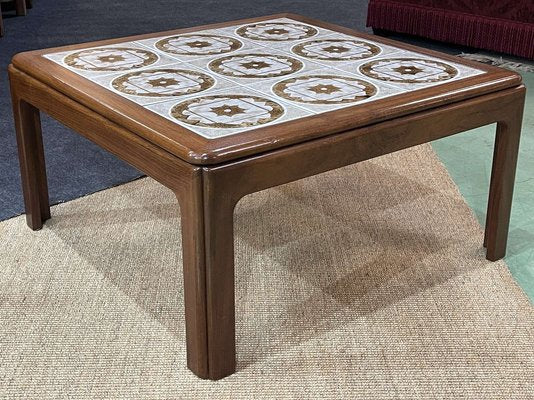 Vintage Coffee Table in Teak and Tiled Tray, 1970s-QYF-1765274