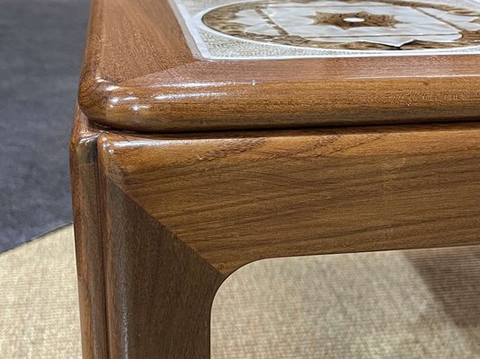 Vintage Coffee Table in Teak and Tiled Tray, 1970s-QYF-1765274