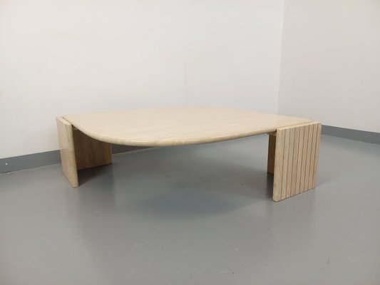 Vintage Coffee Table in Travertine from Roche Bobois, 1970s-AHO-1785460