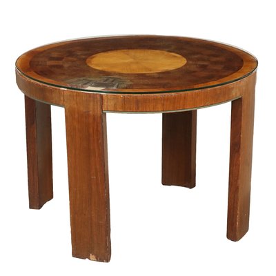 Vintage Coffee Table in Walnut & Exotic Wood, Italy, 1940s-VMM-2033330