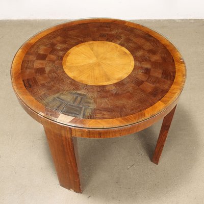 Vintage Coffee Table in Walnut & Exotic Wood, Italy, 1940s-VMM-2033330