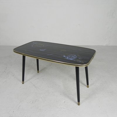 Vintage Coffee Table with Glass Top and Angled Legs, 1950s-TL-2021194