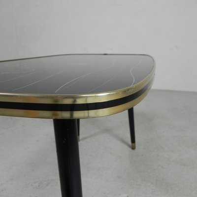 Vintage Coffee Table with Glass Top and Angled Legs, 1950s-TL-2021194