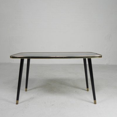 Vintage Coffee Table with Glass Top and Angled Legs, 1950s-TL-2021194