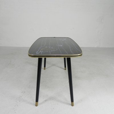 Vintage Coffee Table with Glass Top and Angled Legs, 1950s-TL-2021194