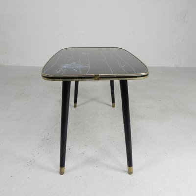 Vintage Coffee Table with Glass Top and Angled Legs, 1950s-TL-2021194