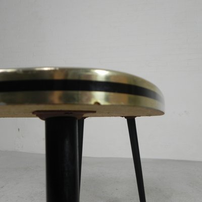 Vintage Coffee Table with Glass Top and Angled Legs, 1950s-TL-2021194