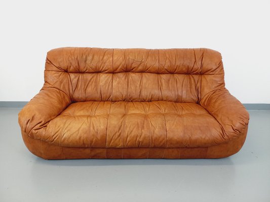 Vintage Cognac Leather Sofa, 1970s-AHO-1811280