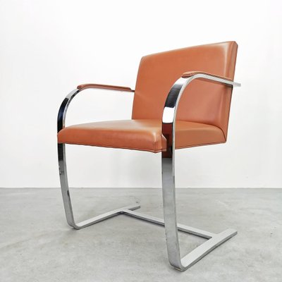 Vintage Cognaq Leather Armchair with Armrests from Knoll Inc. / Knoll International, 1980s-PRS-1818375