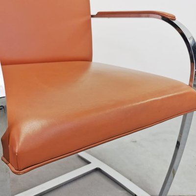 Vintage Cognaq Leather Armchair with Armrests from Knoll Inc. / Knoll International, 1980s-PRS-1818375