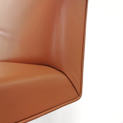 Vintage Cognaq Leather Armchair with Armrests from Knoll Inc. / Knoll International, 1980s-PRS-1818375