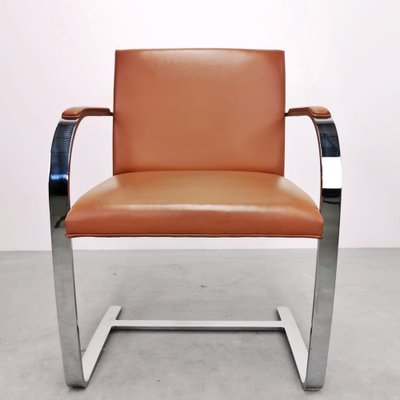 Vintage Cognaq Leather Armchair with Armrests from Knoll Inc. / Knoll International, 1980s-PRS-1818375