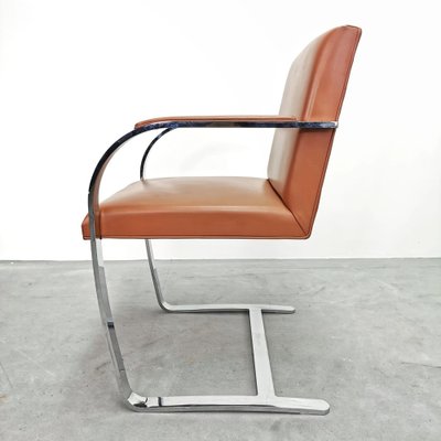 Vintage Cognaq Leather Armchair with Armrests from Knoll Inc. / Knoll International, 1980s-PRS-1818375