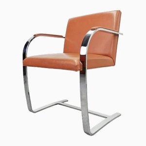 Vintage Cognaq Leather Armchair with Armrests from Knoll Inc. / Knoll International, 1980s-PRS-1818375