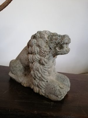 Vintage Concrete Lion Garden Statue-UIW-1105235