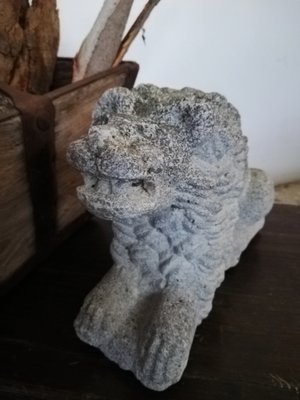 Vintage Concrete Lion Garden Statue-UIW-1105235